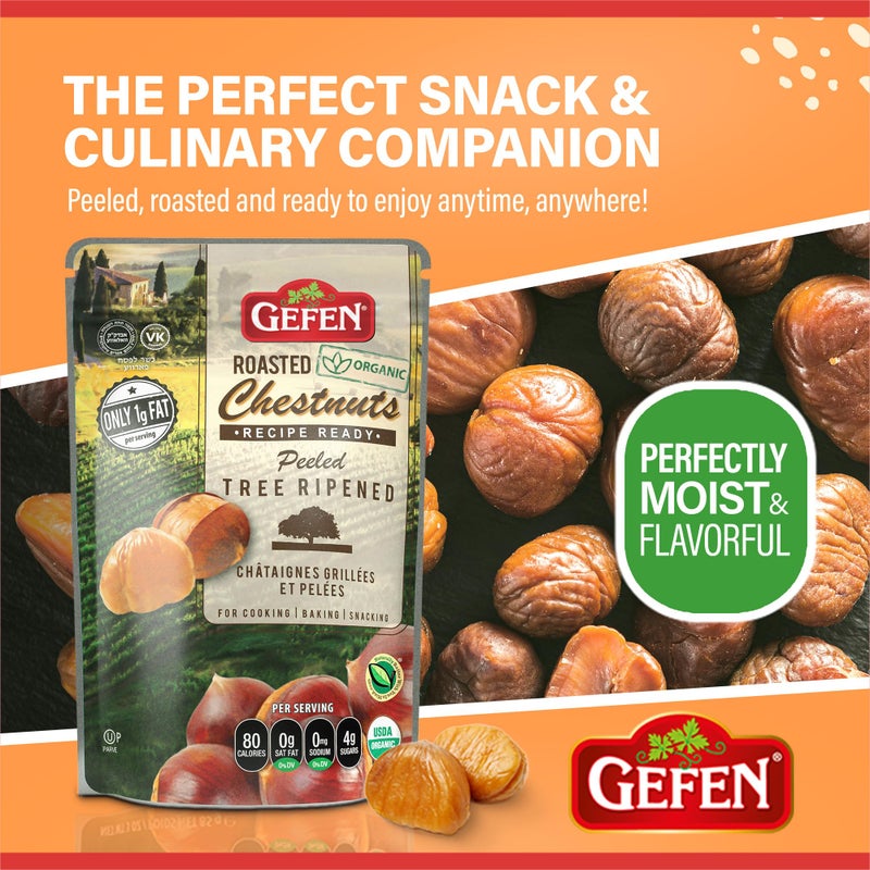 Gefen Organic Whole Peeled and Roasted Chestnuts, 3oz (3 Pack) | Chestnuts Peeled and Ready to Eat | Great for Cooking & Baking | Gluten Free | Kosher - Image 2
